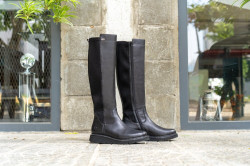 detail kozačky pro široká lýtka (l, xl) REMONTE D3975-01 Černá