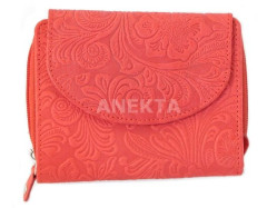 detail peněženky - malý formát ANEKTA D977 Červená