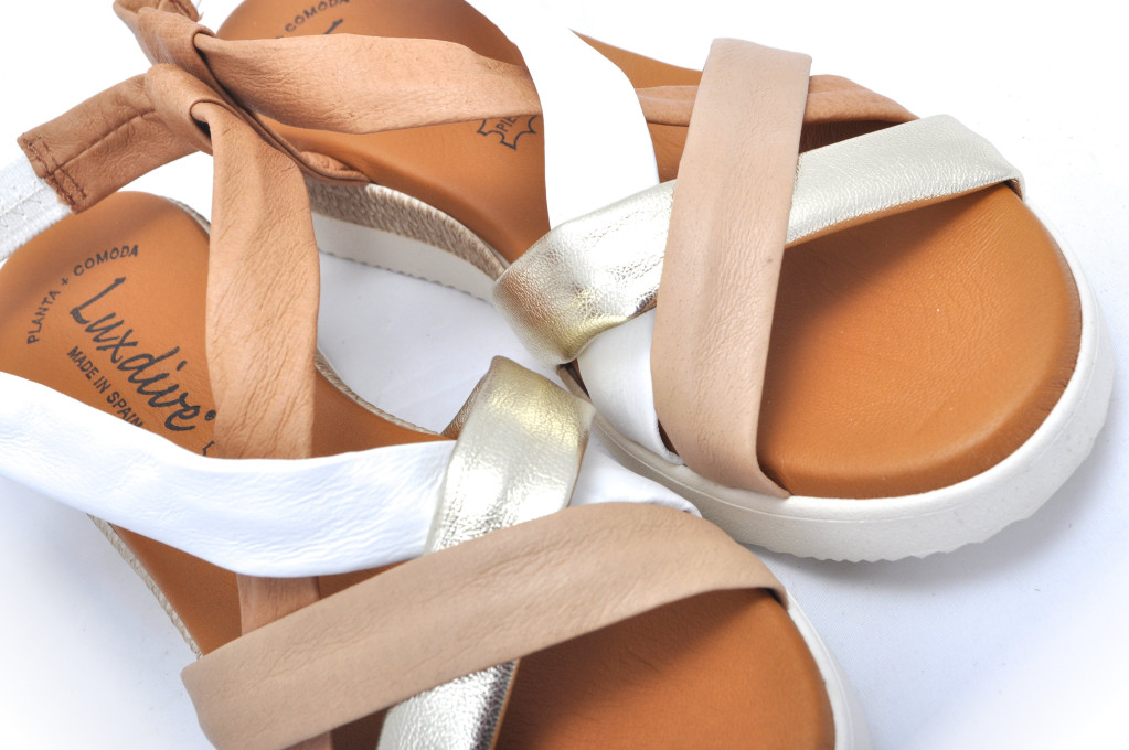 detail dámské páskové sandály SHOESY EI0254194 Béžová