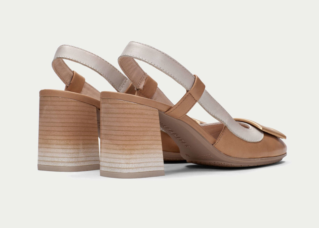 detail dámské lodičky s otevřenou patou HISPANITAS HV232668 Hnědá