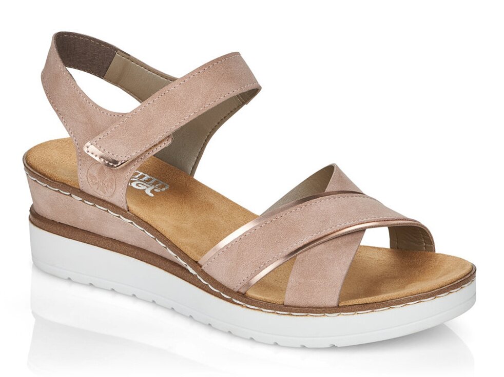 detail dámské elegantní sandály RIEKER V38G9-31 Růžová