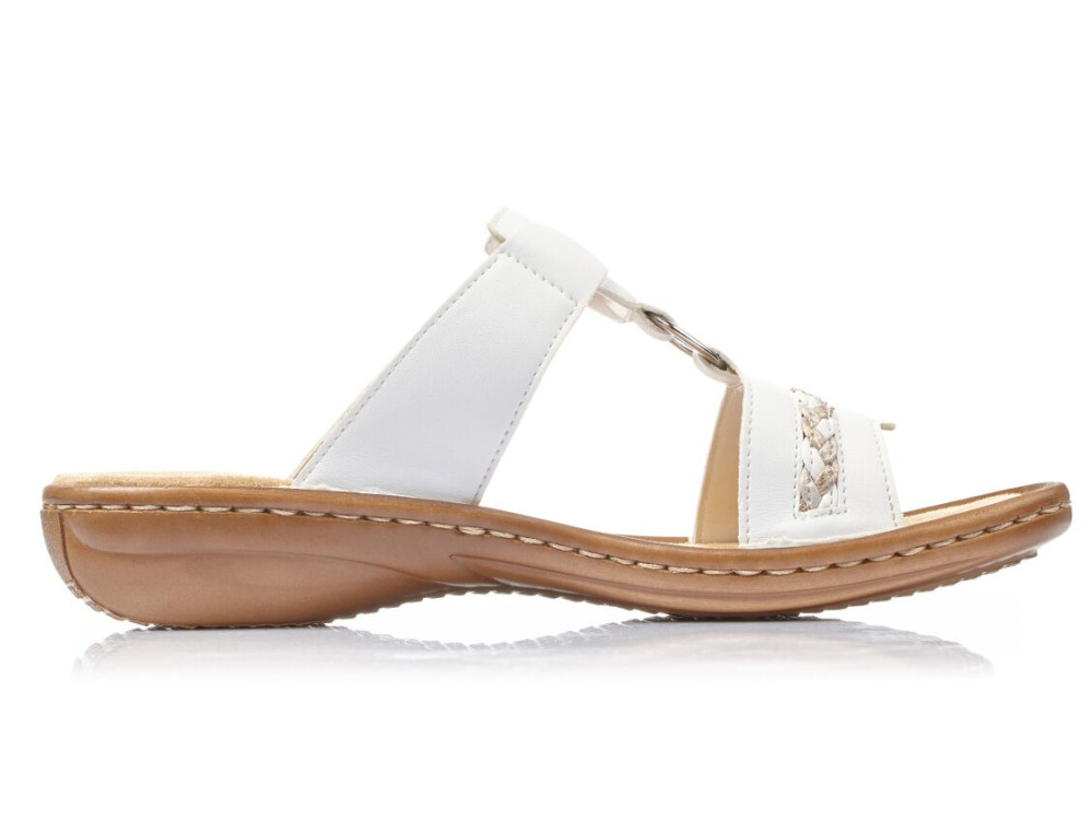 detail dámské pantofle Rieker 60888-80 Bílá