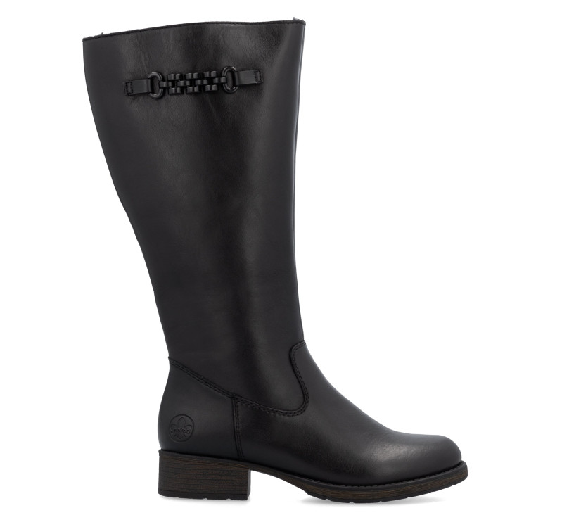 detail kozačky pro široká lýtka (l, xl) Rieker Z9565-00 Černá
