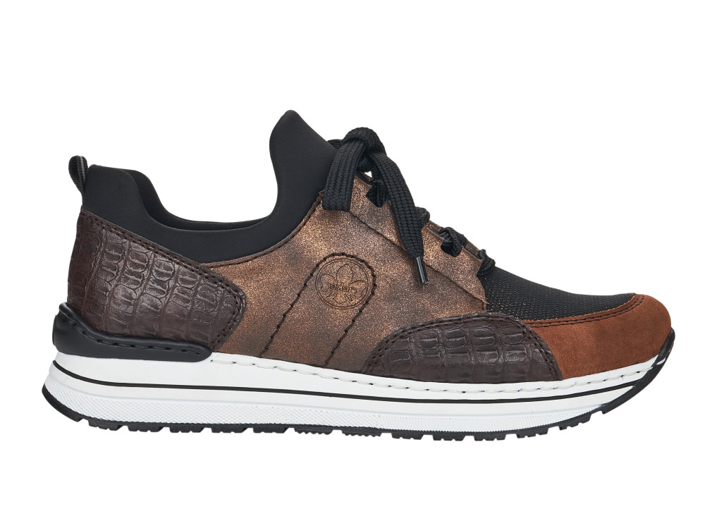 detail dámské sneakers RIEKER N6983 Hnědá