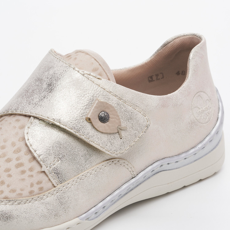 detail dámské polobotky pro halluxy RIEKER 48951-90 Béžová